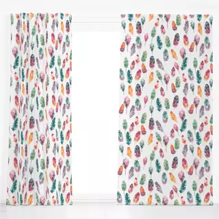 Dekovorhang Aquarell Frühling Boho Feder