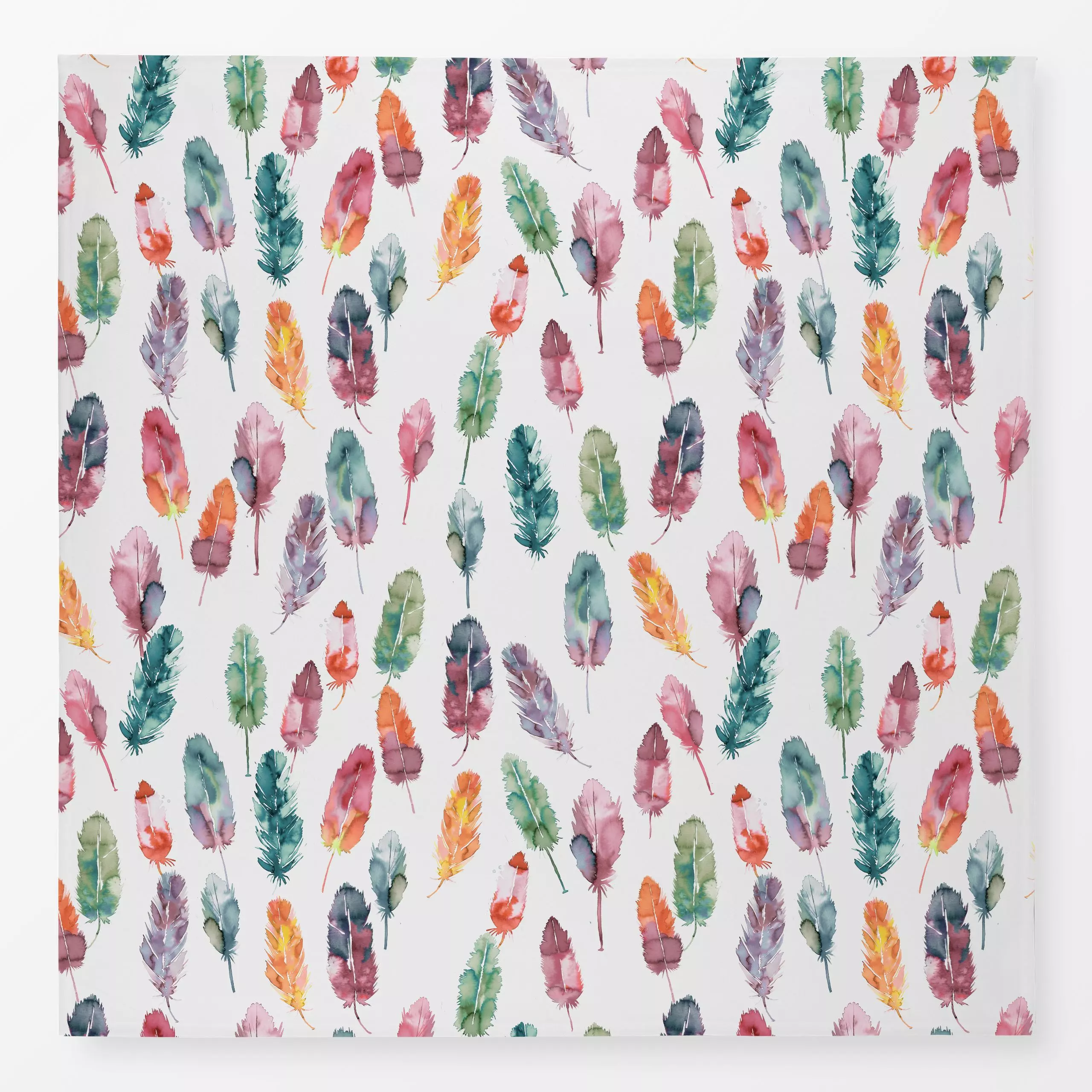 Tischdecke Aquarell Frühling Boho Feder - Frühling, Sommer - von „Ninola Design "; boho, hippie, Muster, Feder, Kissen, Eleg...