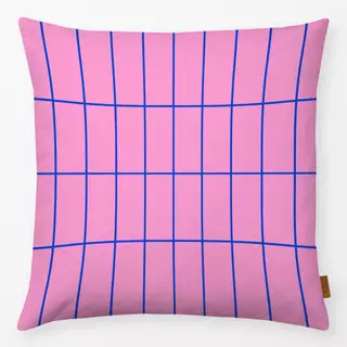 Kissen Grid Pink & Blau