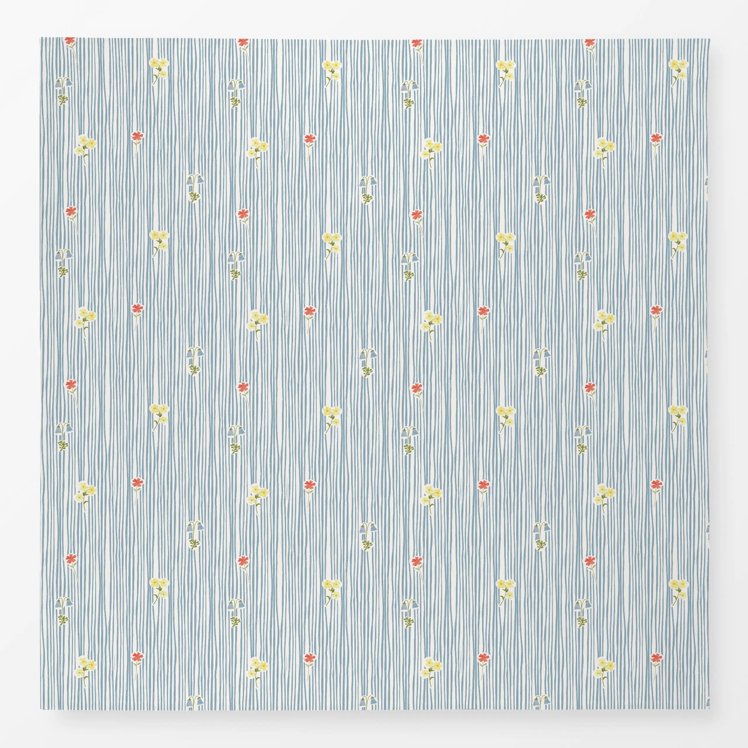 Tischdecke Stripes and flowers, Blumen, gemustert, Frühling, von Anna Petersen