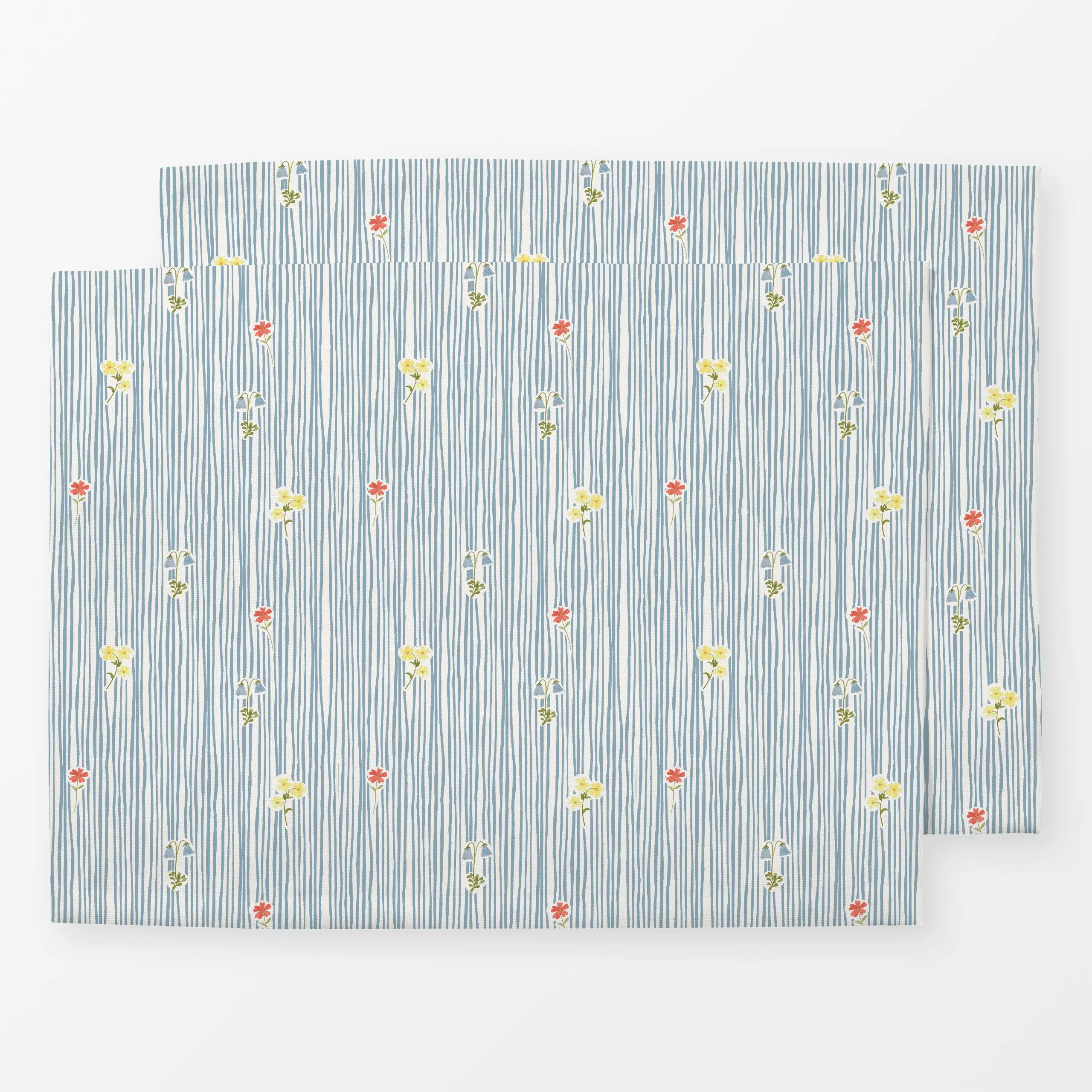 Tischset Stripes and flowers, Blumen, gemustert, Frühling, von Anna Petersen