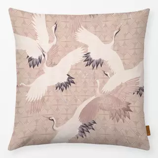 Kissen Japanese Birds Geometry beige