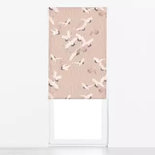 Raffrollo Japanese Birds Geometry beige