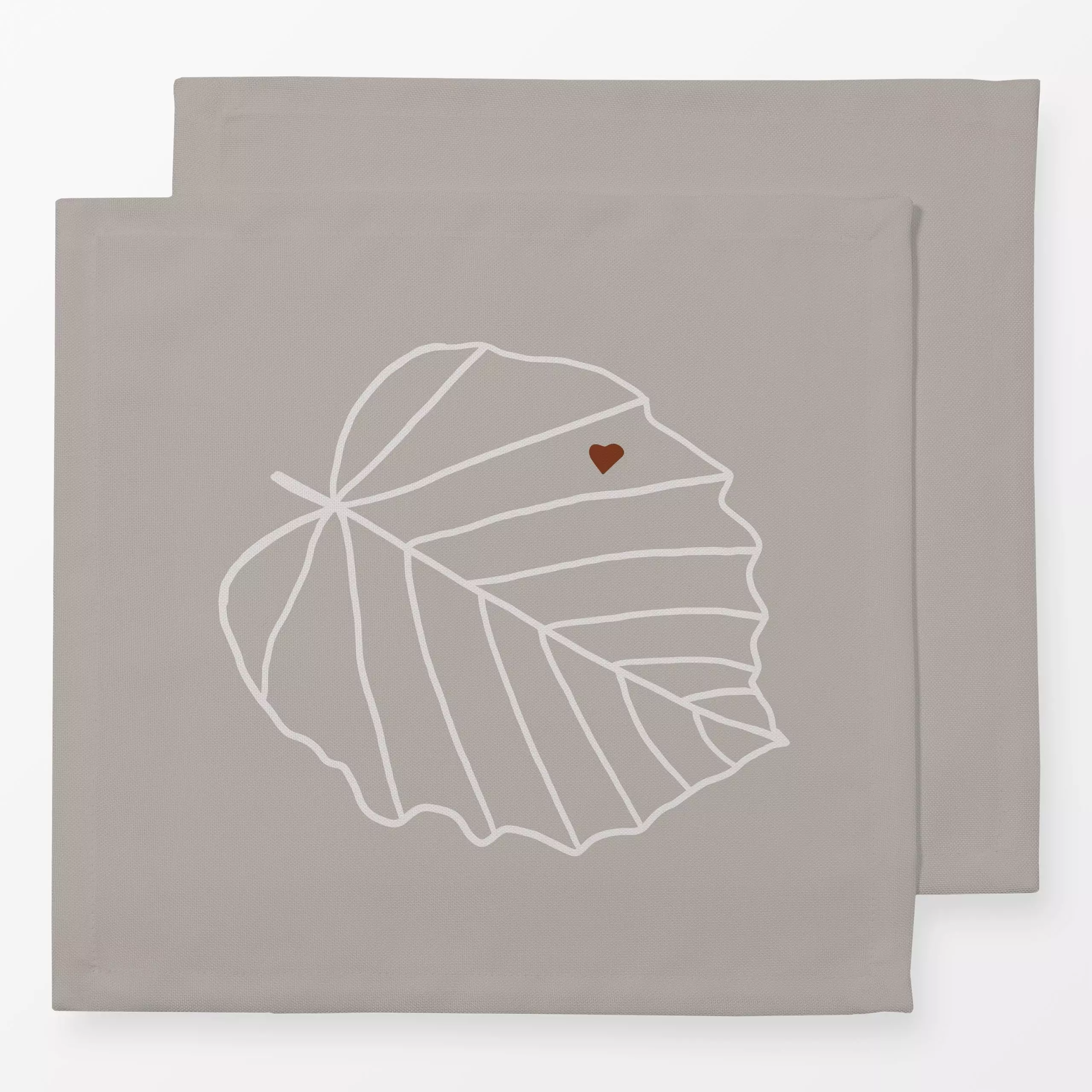 Servietten Hallo Herbst Blatt beige - Herbst, Natur & Landschaft - von „Carolin Vonhoff"; minimal, Blatt, beige, Liebe, Herb...