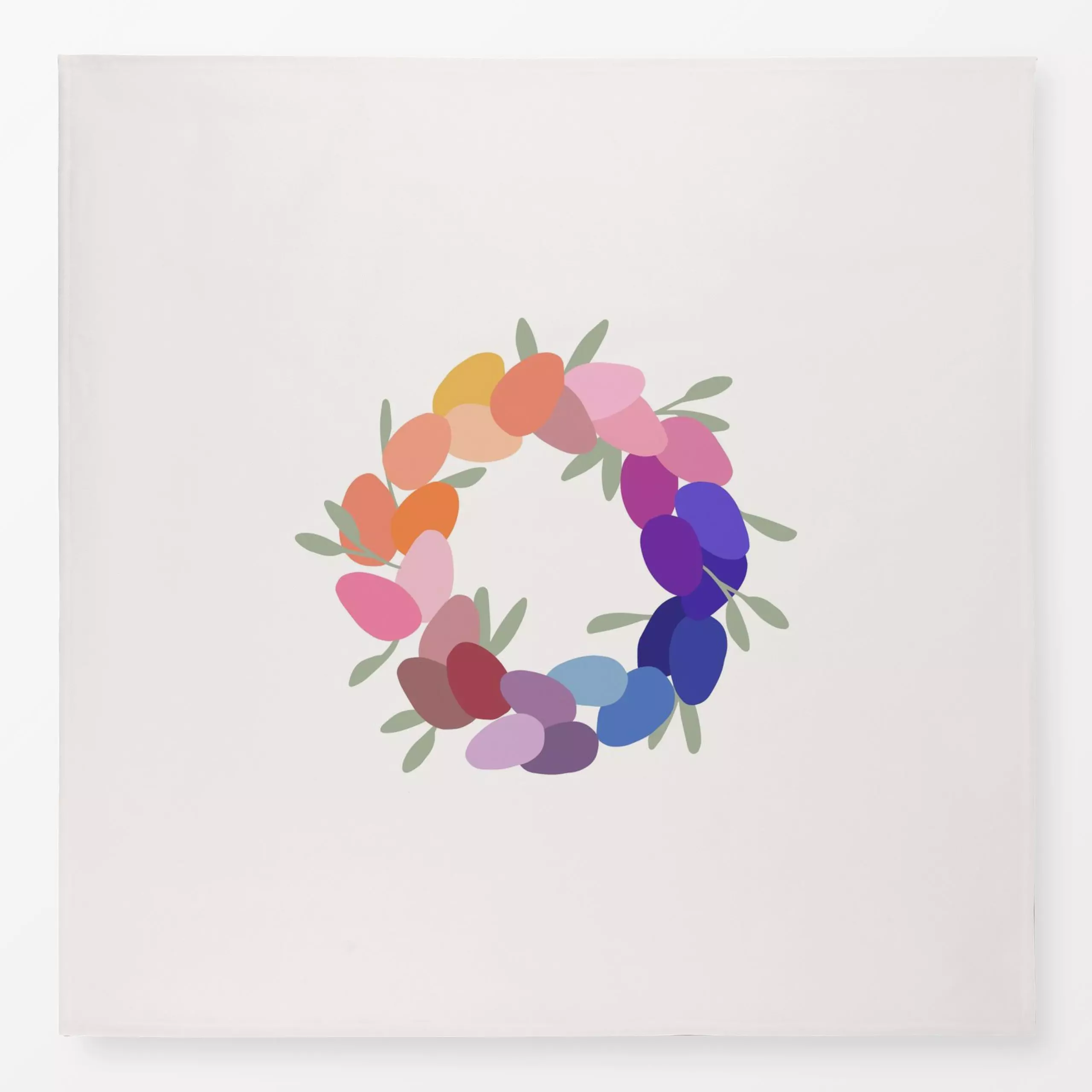 Tischdecke Egg Wreath Rainbow, Ostern, von Kruth Design