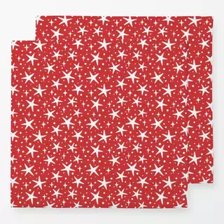 Servietten festive stars - red