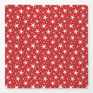 Tischdecke festive stars - red