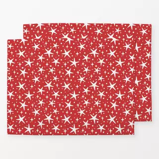 Tischset festive stars - red