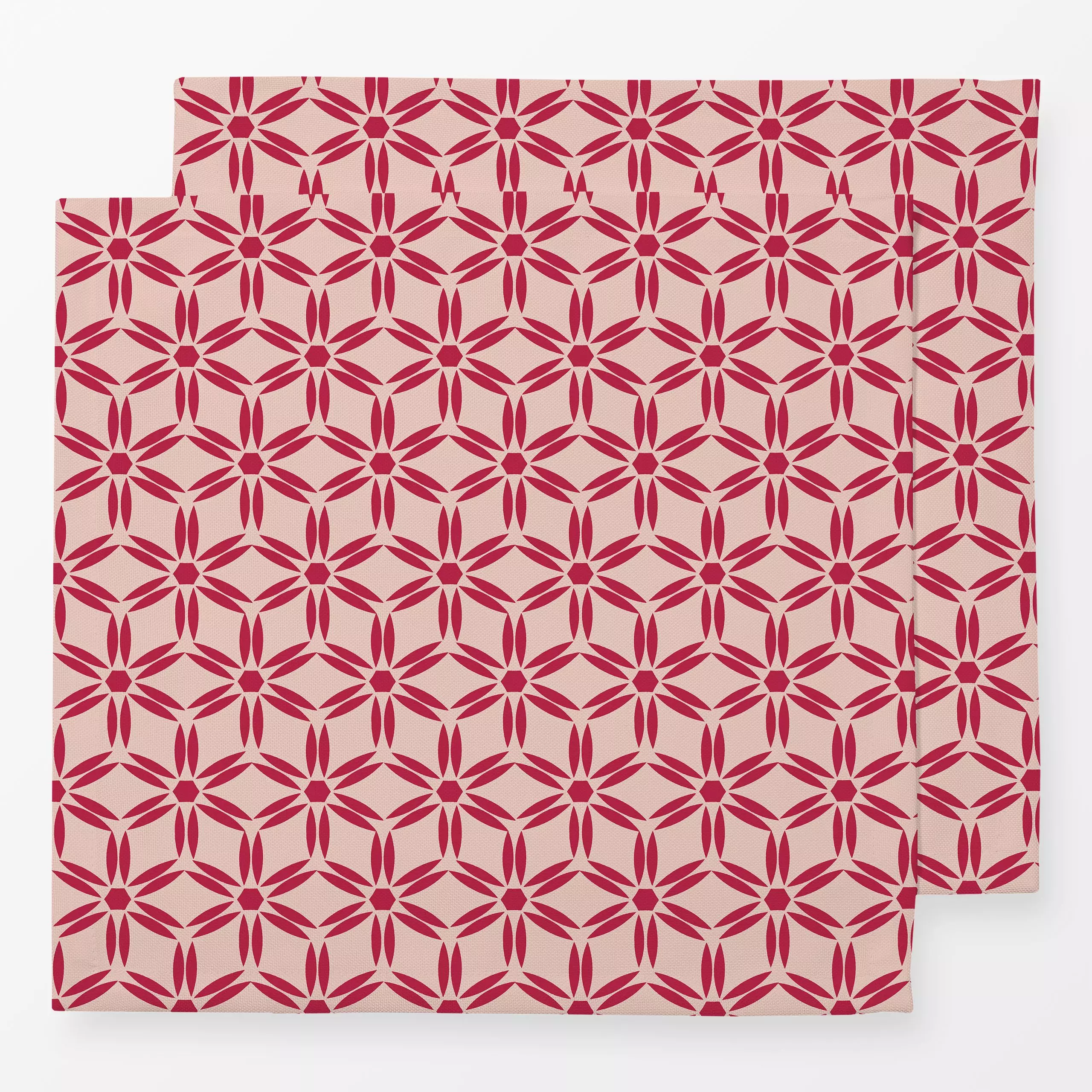 Servietten VIVA Circle Floral - Blumen & Florales, Symbole & Muster - von „Julia Schumacher"; boho, graphisch, floral, rot, ...