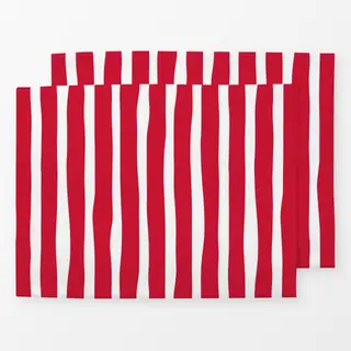 Tischset Streifen rot-weiss