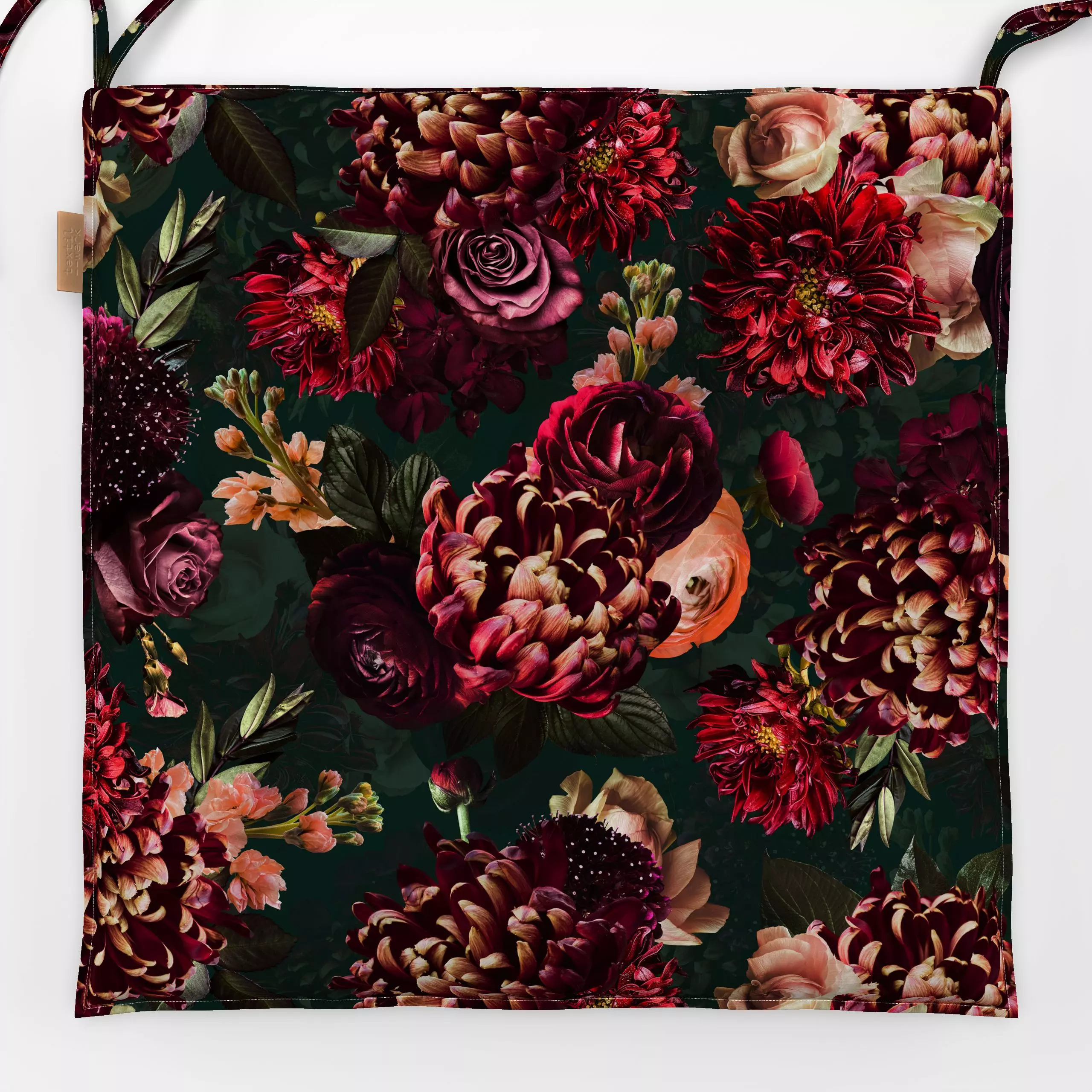 Sitzkissen Üppiger Herbst - Blumen & Florales, Herbst - von „Uta Naumann"; boho, Muster, Natur, Blumen, Garten, Bohemian, he...