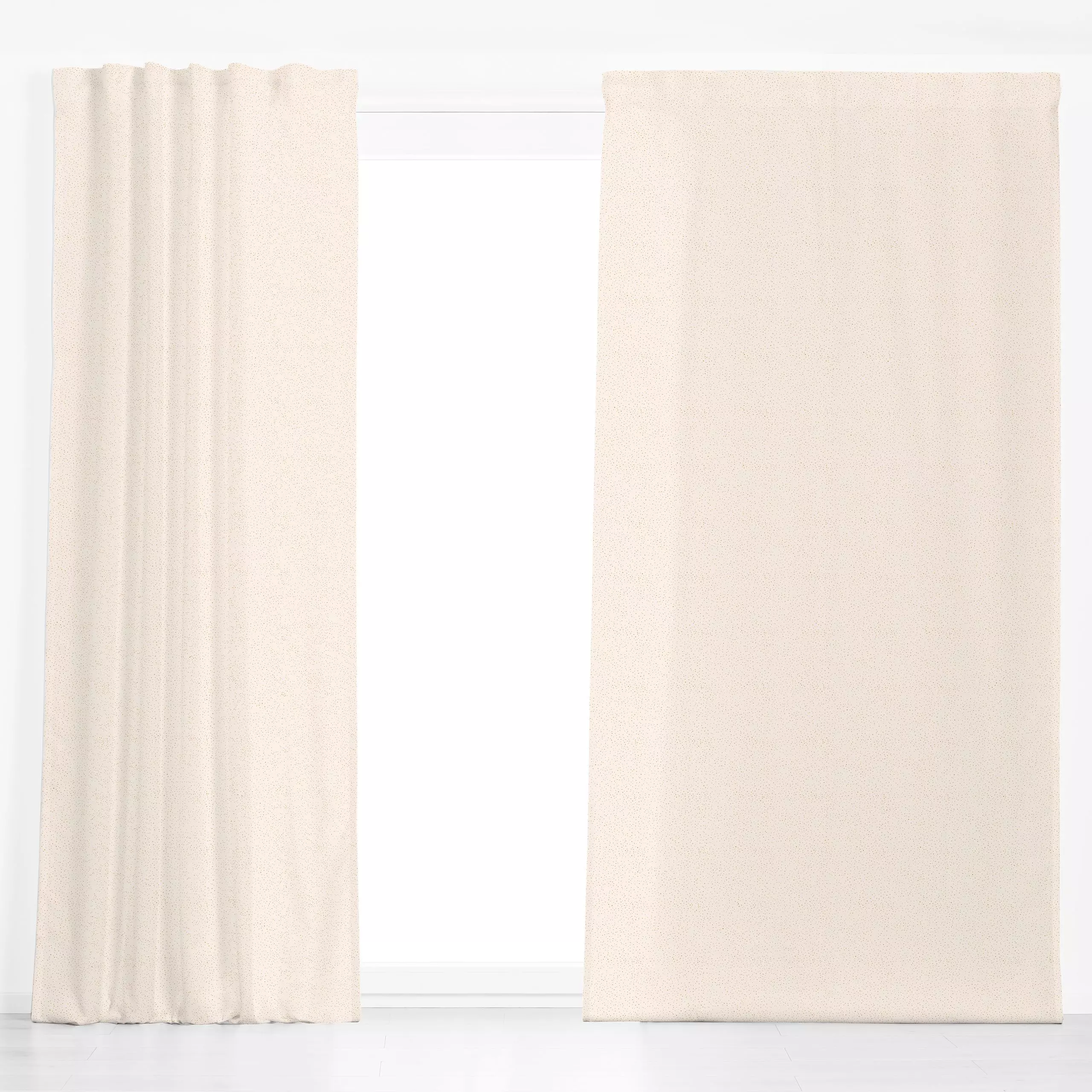 Dekovorhang Pollen beige yellow - Symbole & Muster - von „Kathrin Woo"; Punkte, kleingemustert, modern, Dots, organisch, gep...