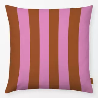 Kissen Blockstreifen Braun Pink