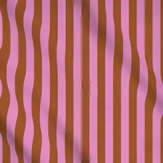 Meterware Blockstreifen Braun Pink