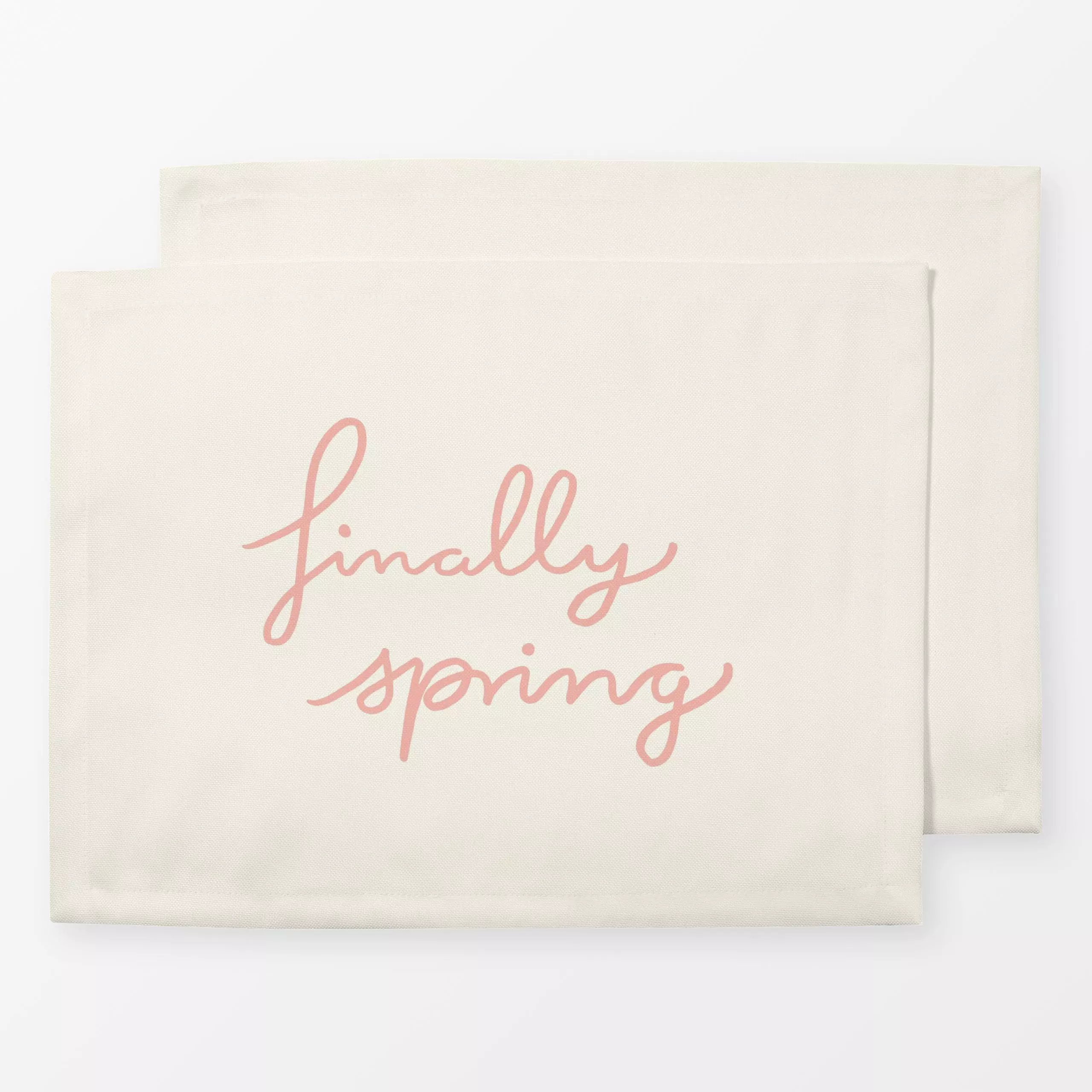 Tischset Frühling Spruch beige rosa, Spruch, Frühling, von Kathrin Woo