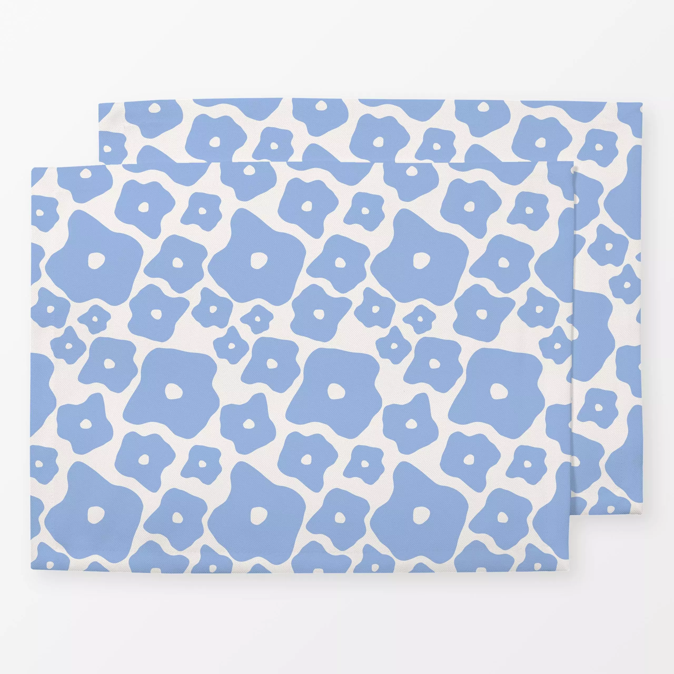 Tischset Blossom blue - Blumen & Florales, Frühling - von „Lisa Jasmin Bauer"; Blumen, Sommerblumen, Sommer, floral, blau, F...