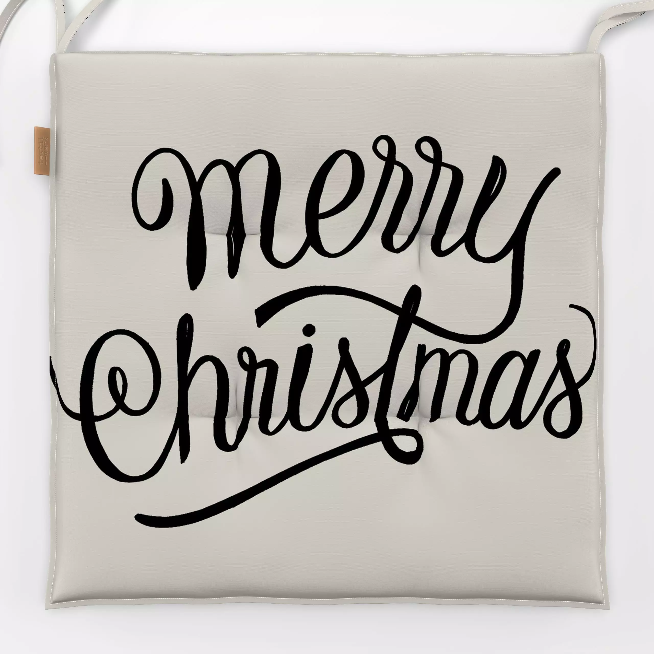 Sitzkissen Vintage Holidays Merry Black - Sprüche & Schriftzüge, Weihnachten, Retro & Vintage - von „Monika Strigel"; Retro,...