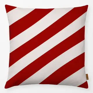 Kissen Christmas Stripes Beige Rot