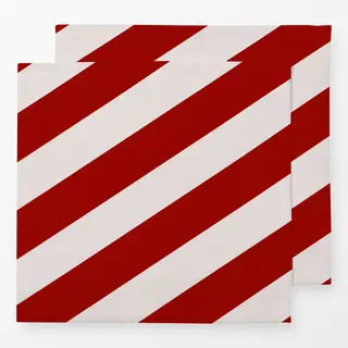 Servietten Christmas Stripes Beige Rot