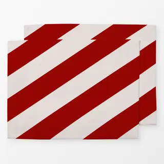 Tischset Christmas Stripes Beige Rot