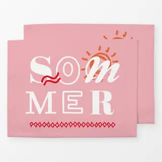 Tischset Sommer Spruch Rosa