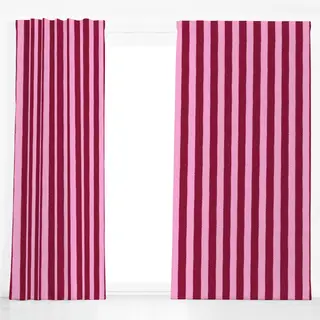 Dekovorhang Wellenstreifen rot rosa