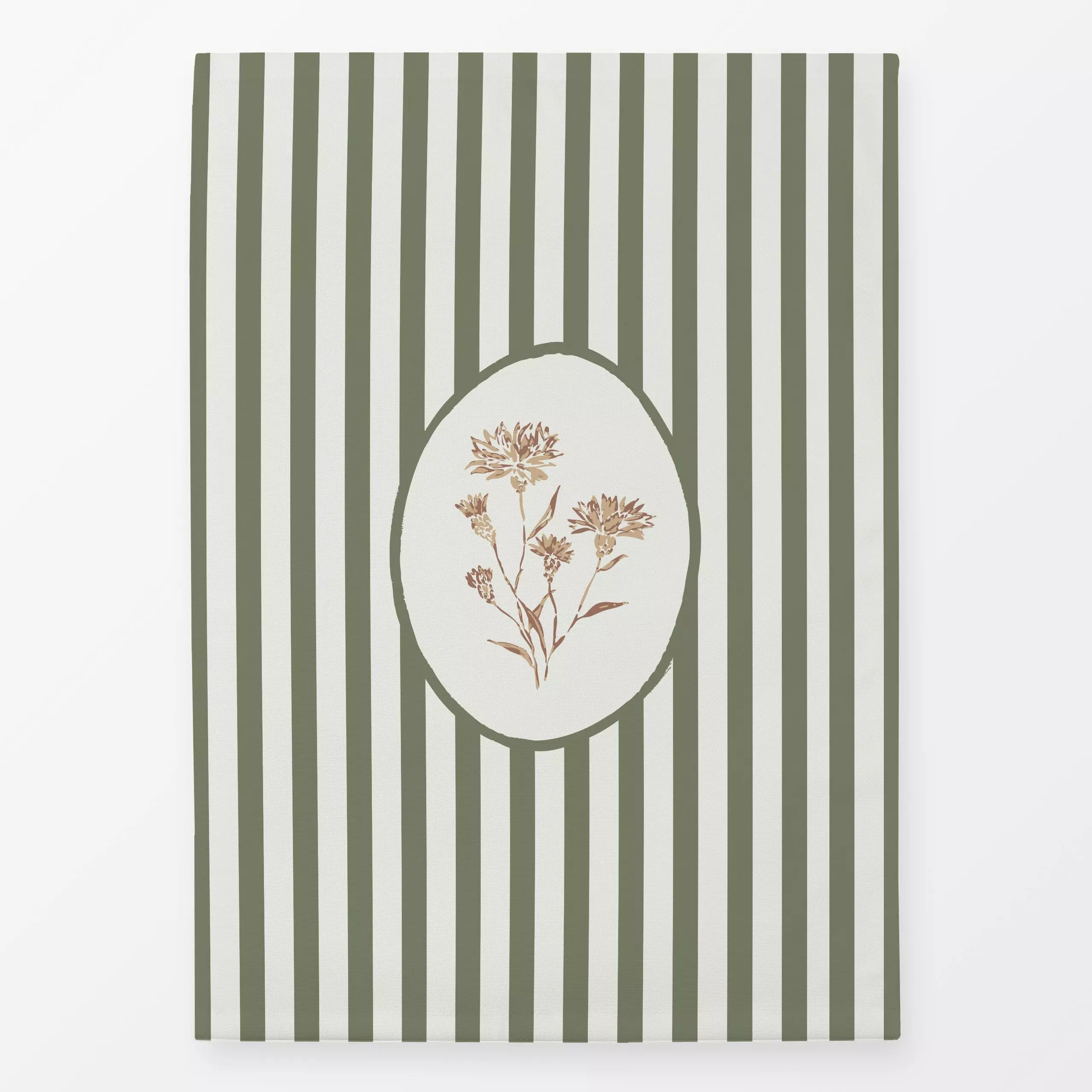 Geschirrtücher Kornblume gestreift grün - Blumen & Florales, Herbst, Symbole & Muster - von „Katrin Graff"; Streifen, Kornbl...