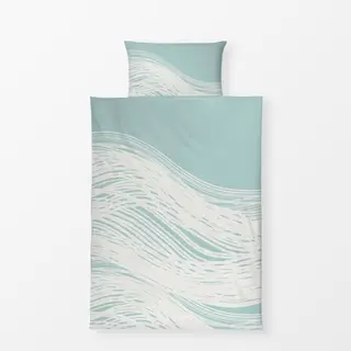 Bettwäsche abstrakte Welle icy blau