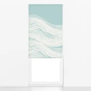 Raffrollo abstrakte Welle icy blau
