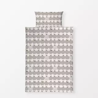 Bettwäsche Allover Apfel grau