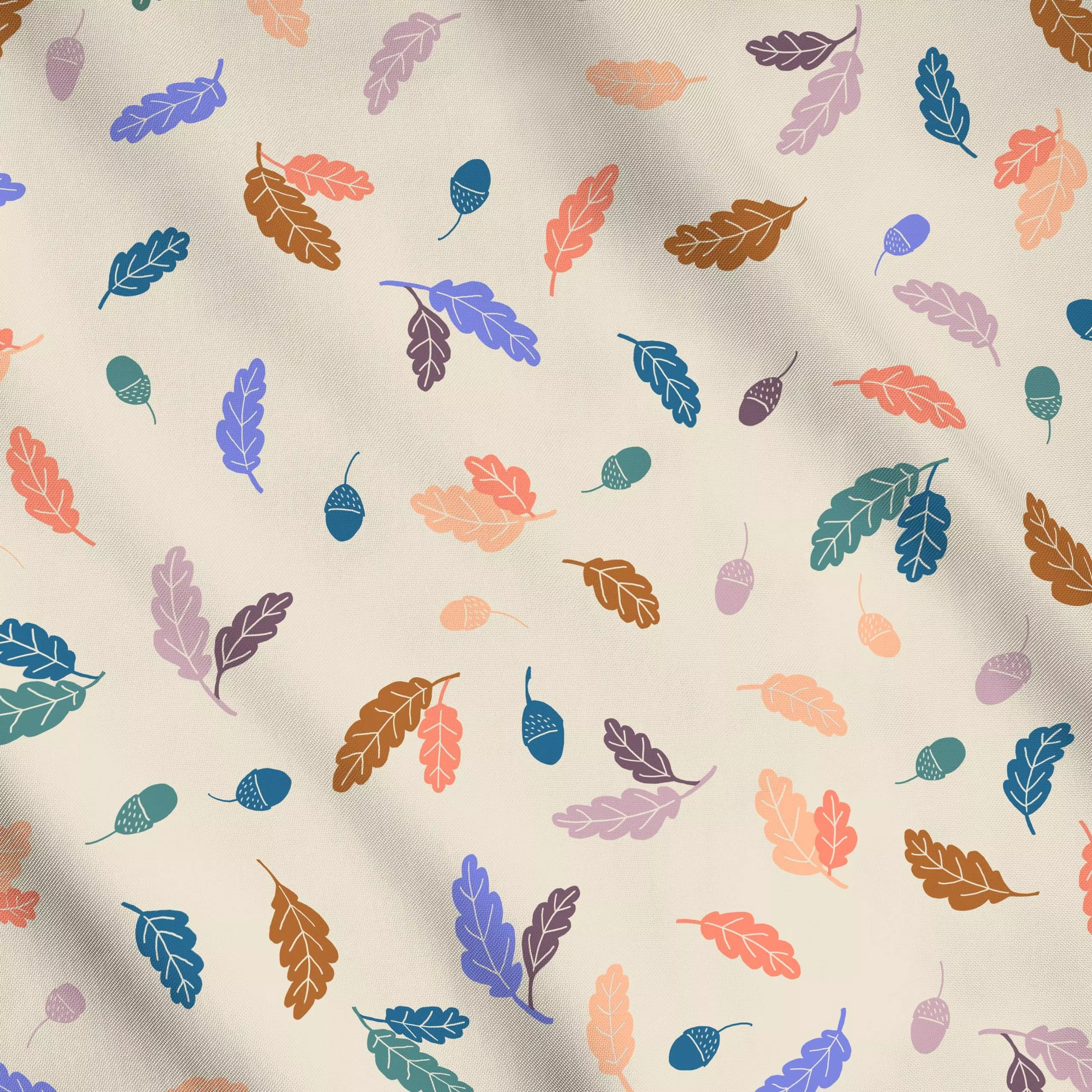 Meterware Herbstzeit Eicheln - Herbst, Pflanzen & Botanik - von „youdesignme"; Blätter, Laub, Herbst, Eicheln, outdoor