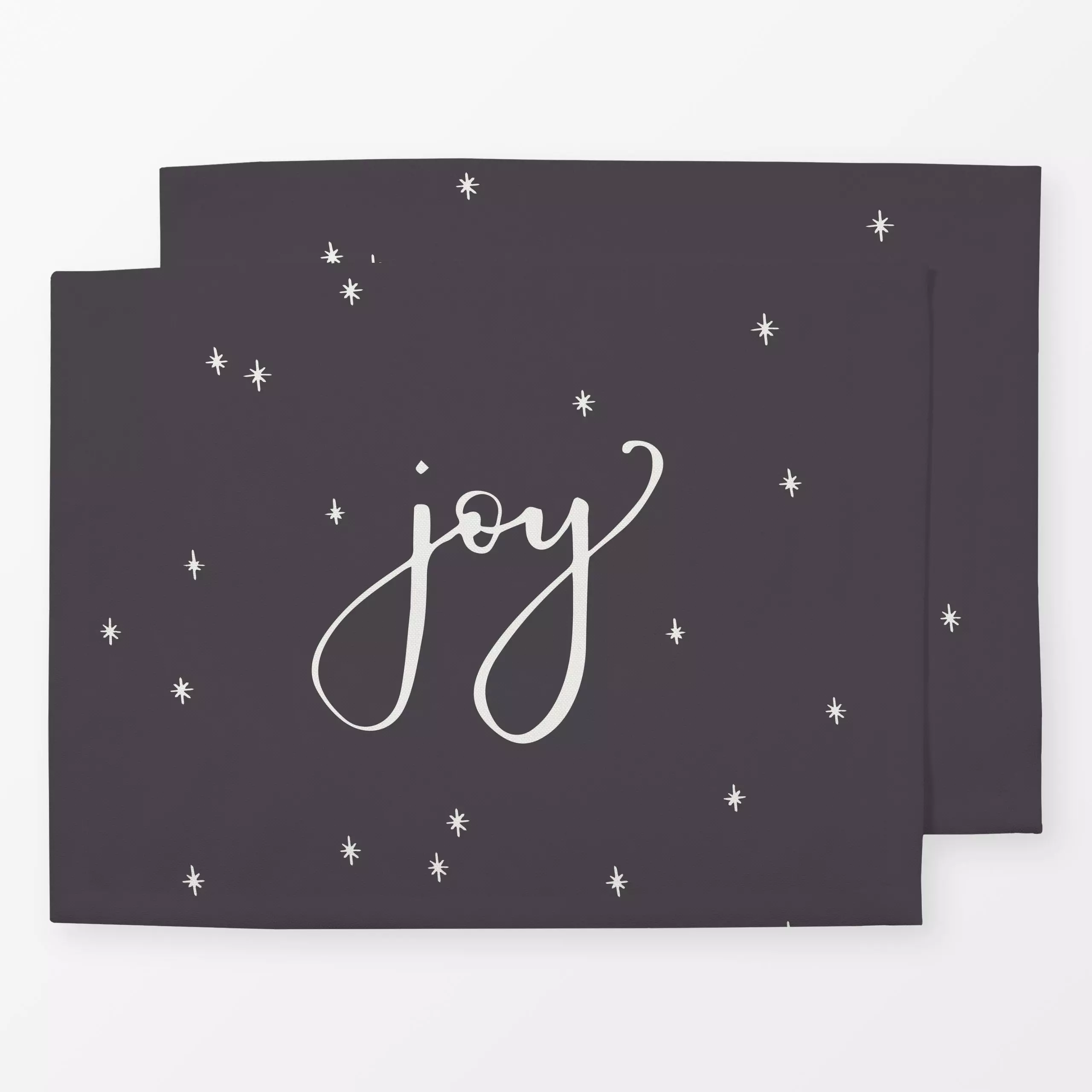 Tischset joy dunkelgrau - Sprüche & Schriftzüge, Weihnachten, Winter - von „Katrin Graff"; Liebe, typografie, weihnachtsgesc...