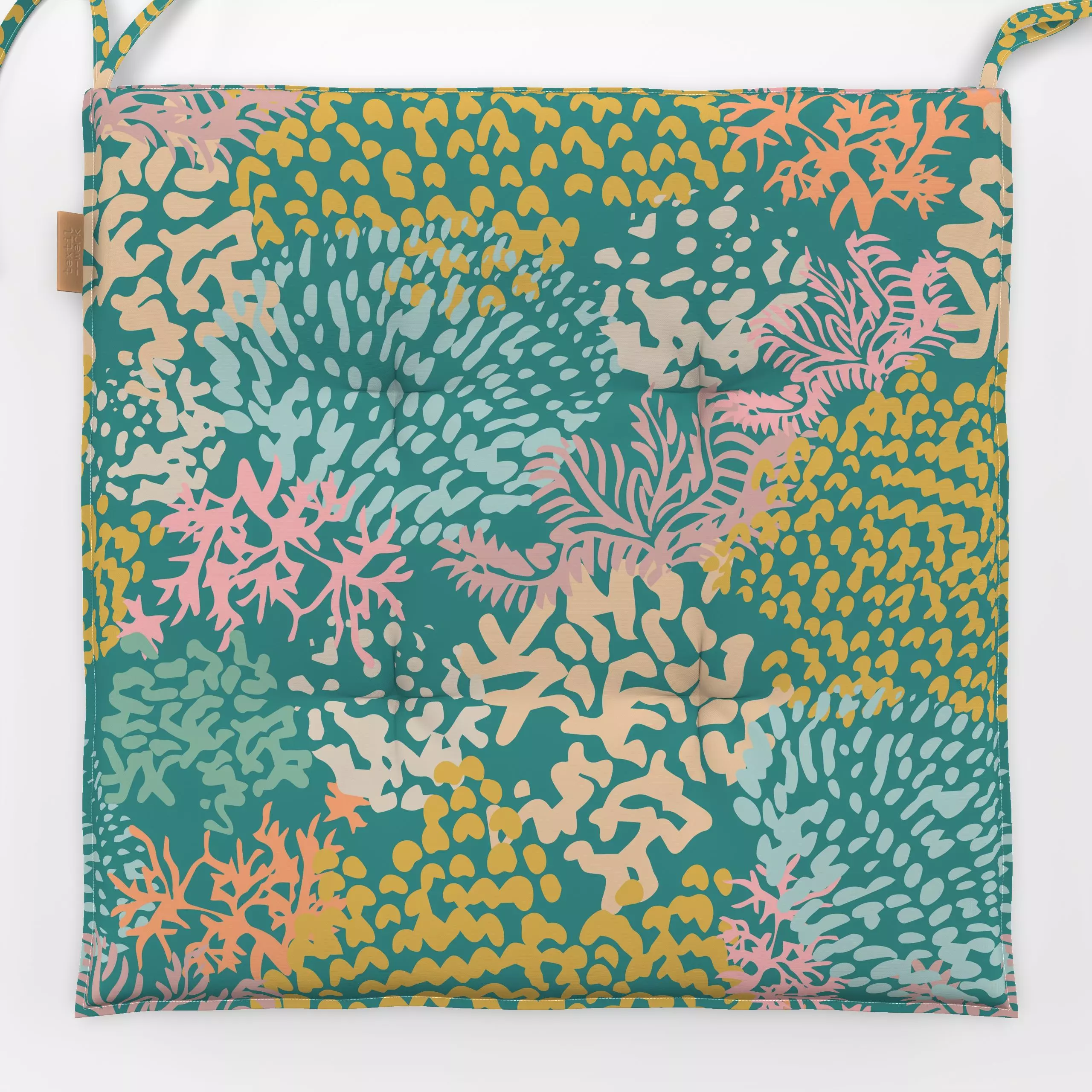 Sitzkissen Coral Reef - Natur & Landschaft, Sommer, Symbole & Muster - von „Patries Elisabeth"; rosa, Meer, Meerestiere, Unt...