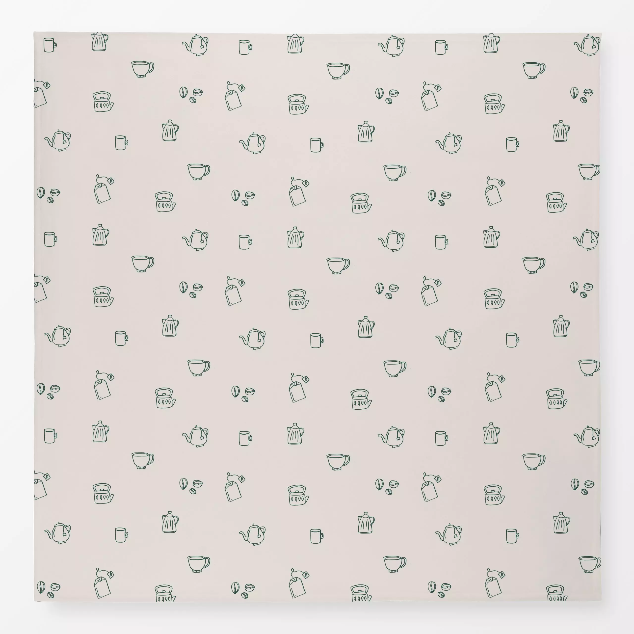 Tischdecke Kaffee Tee Muster Grün - Sprüche & Schriftzüge, Weihnachten, Anlässe - von „textilwerk"; Illustration, skandinavi...