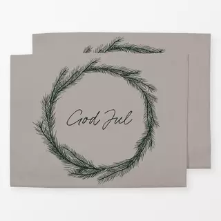 Tischset Mørkegrøn God Jul Krans