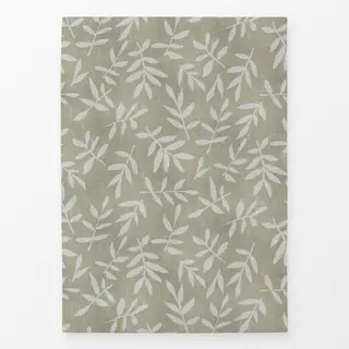 Geschirrtücher Leaf Pattern Olive Beige