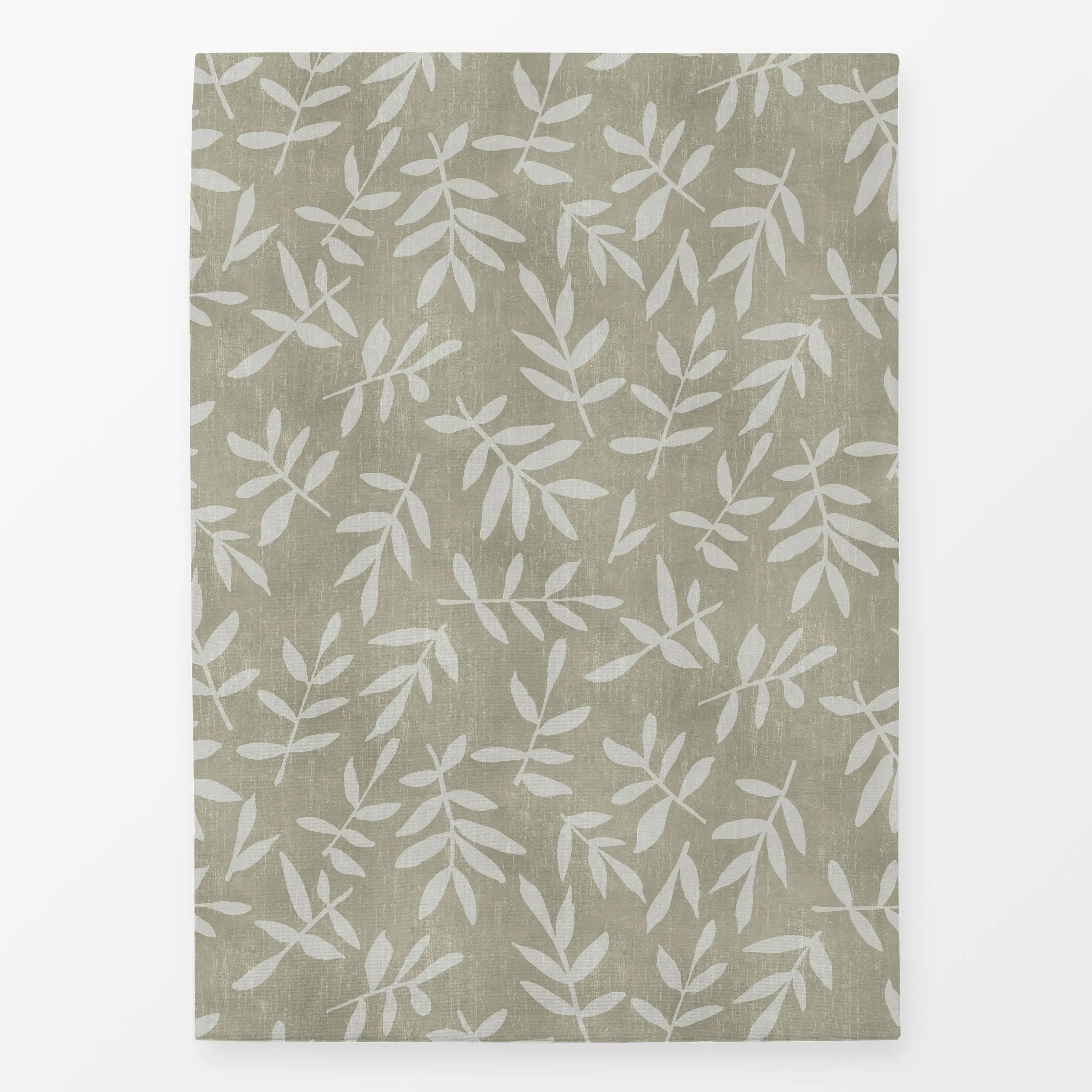 Geschirrtücher Leaf Pattern Olive Beige - Pflanzen & Botanik - von „Andrea Haase"; Natur, Blätter, Minimalismus, schlicht, w...