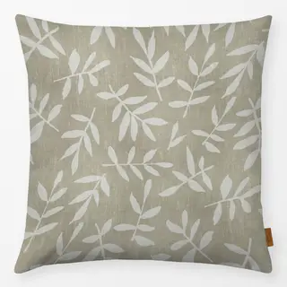 Kissen Leaf Pattern Olive Beige