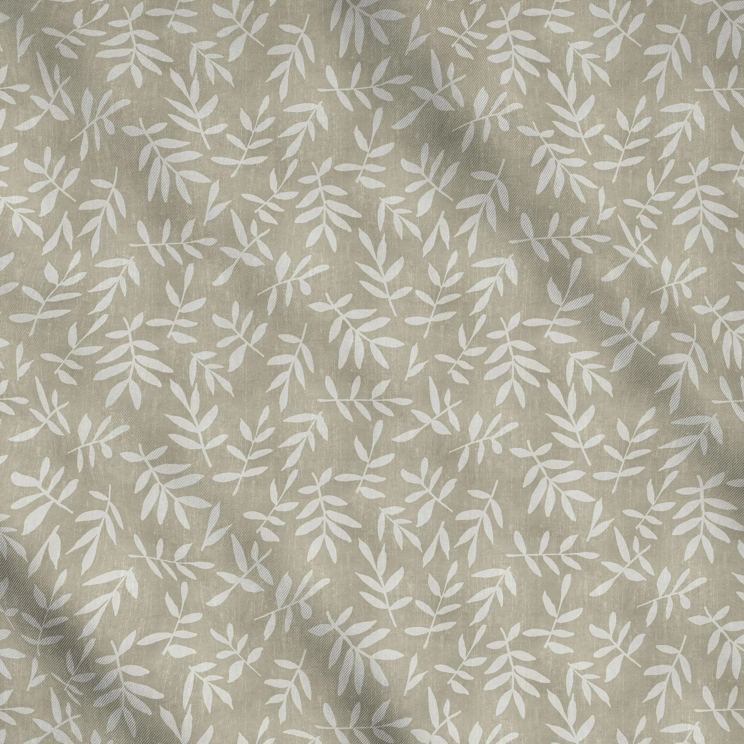 Meterware Leaf Pattern Olive Beige, Blumen, von Andrea Haase