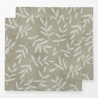 Servietten Leaf Pattern Olive Beige