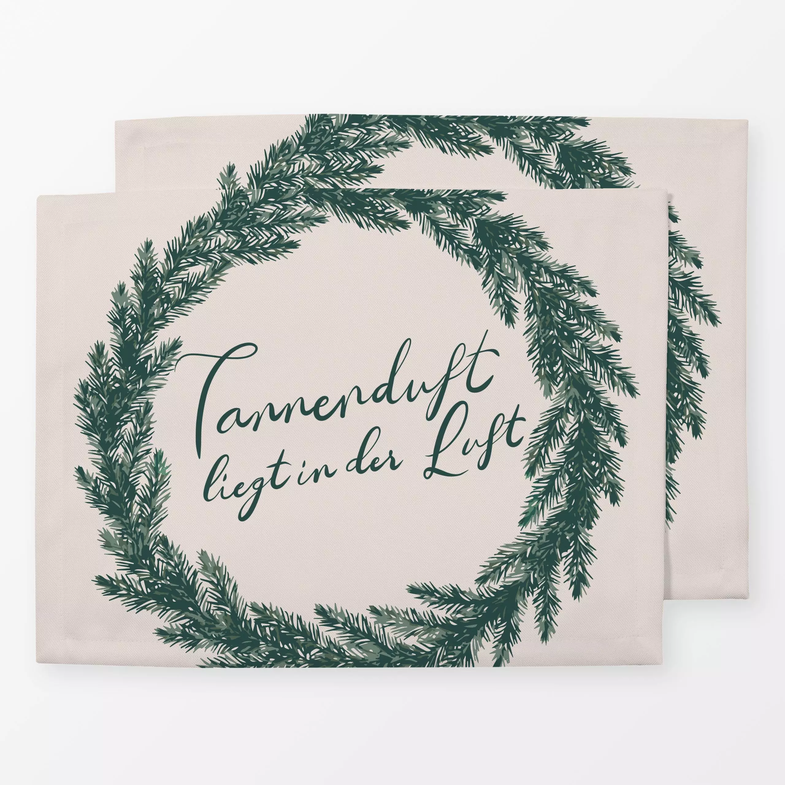 Tischset Tannenduft - Sprüche & Schriftzüge, Weihnachten - von „Studio Kesse"; Weihnachten, typografie, Weihnachtsdeko, kran...