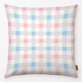 Kissen Soft Plaid rosa blau