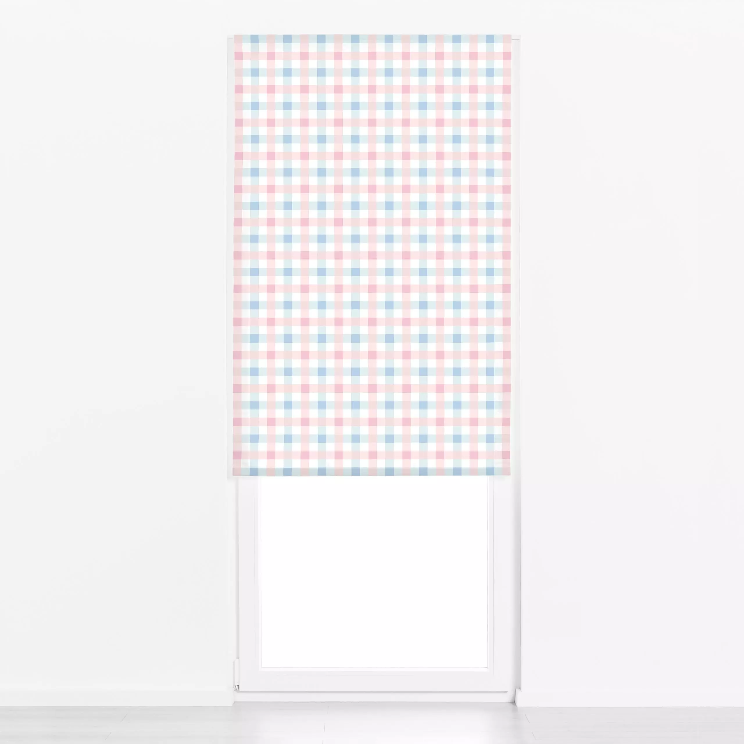 Raffrollo Soft Plaid rosa blau - Sommer, Symbole & Muster, Anlässe, Ostern - von „Katrin Graff"; Sommer, kariert, romantisch...