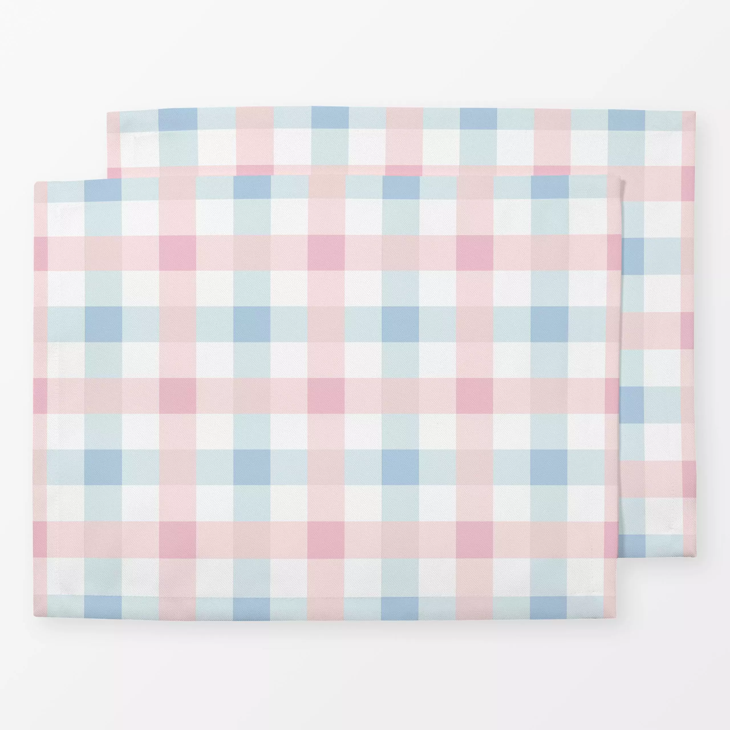 Tischset Soft Plaid rosa blau, gemustert, Ostern, von Katrin Graff