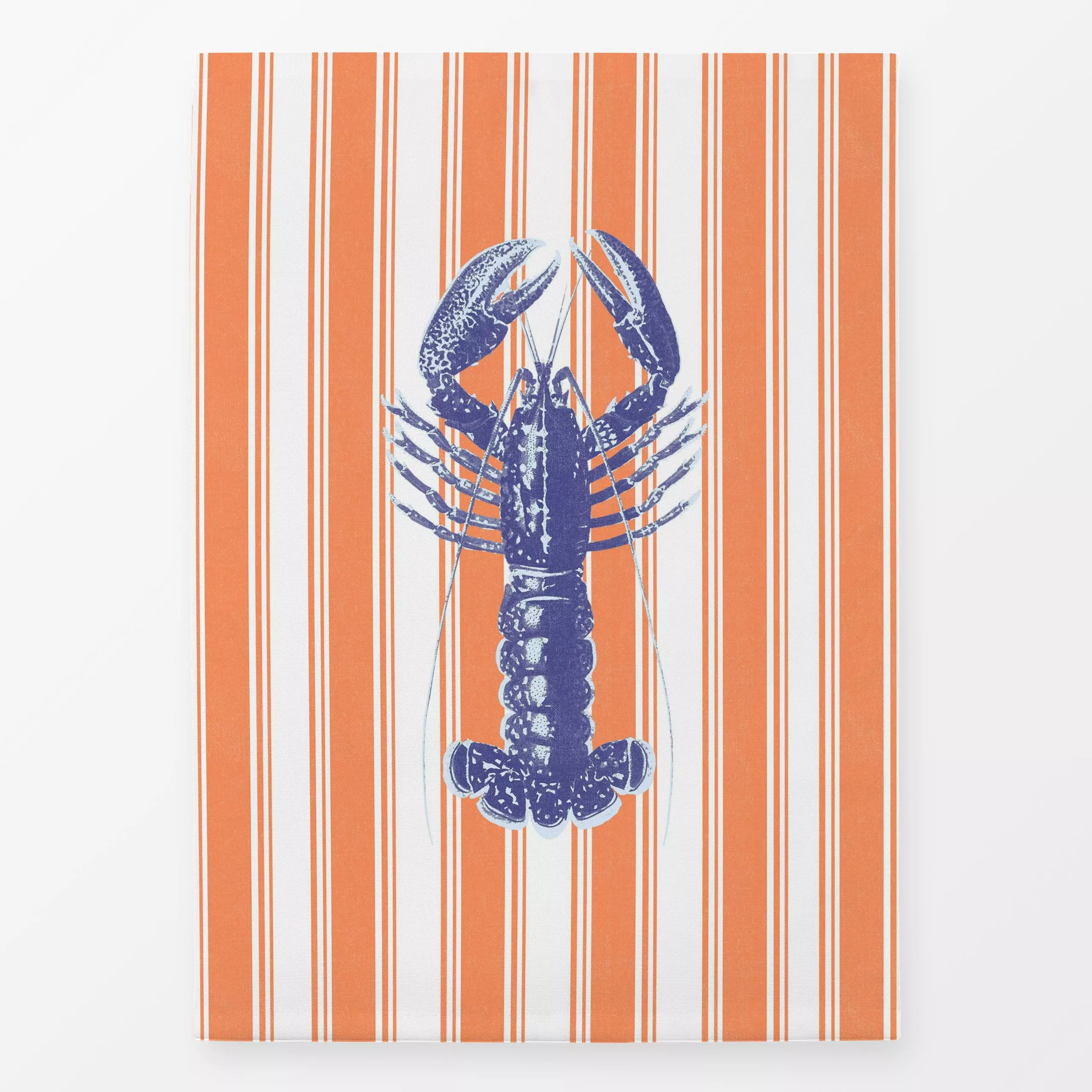 Geschirrtücher Coastal Stripes and Lobster II - Sommer, Tiere, Symbole & Muster - von „Bloomery Decor"; Streifen, Strand, vi...