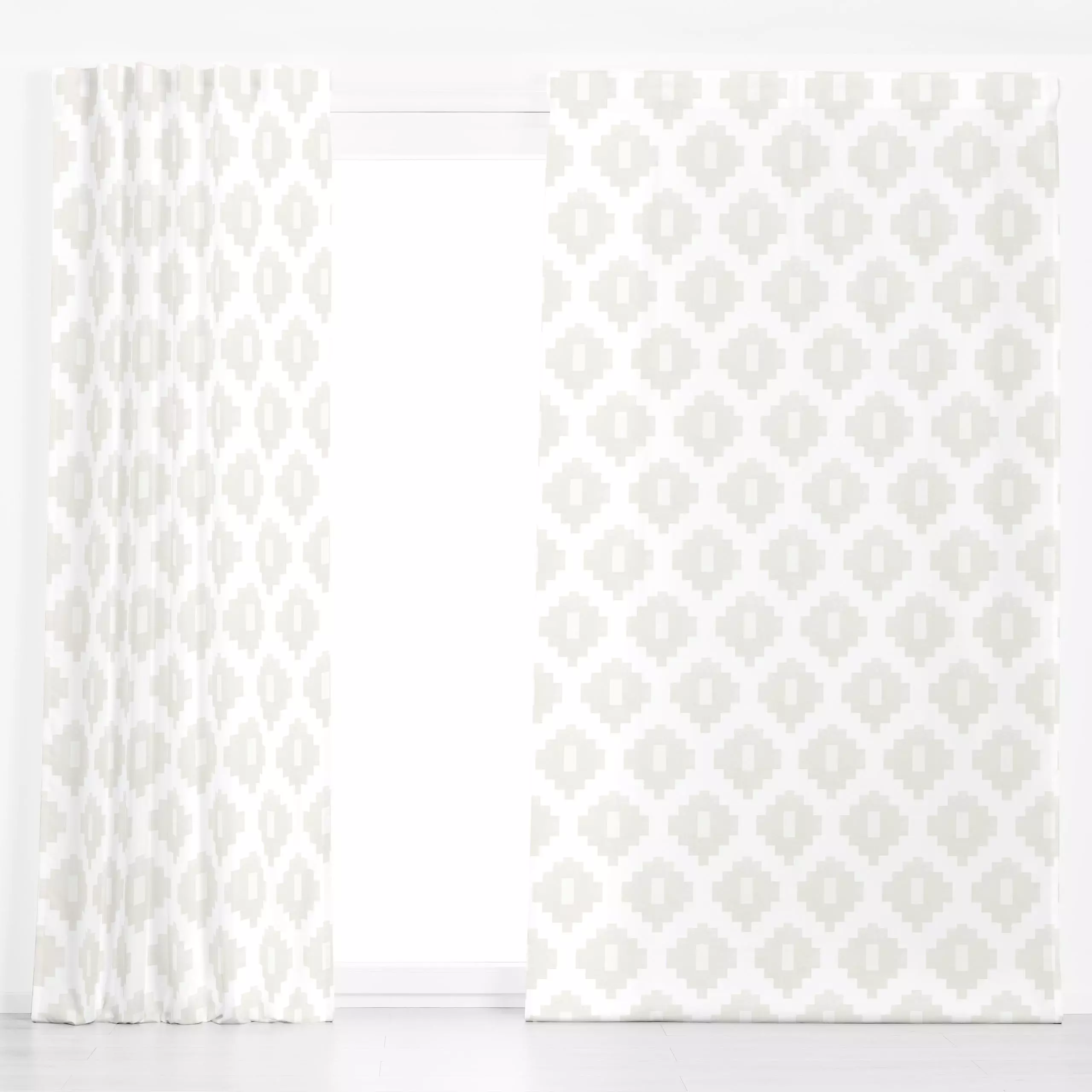 Dekovorhang Sand Raute beige - Symbole & Muster - von „Alisa Knöß"; boho, Garten, beige, Sommer, mediterran, Nordic, landhau...