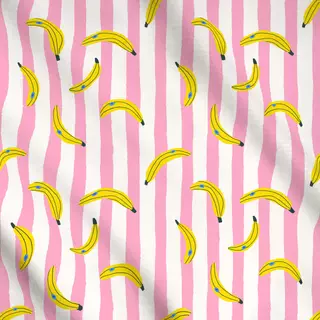 Meterware Banana Stripes Pink