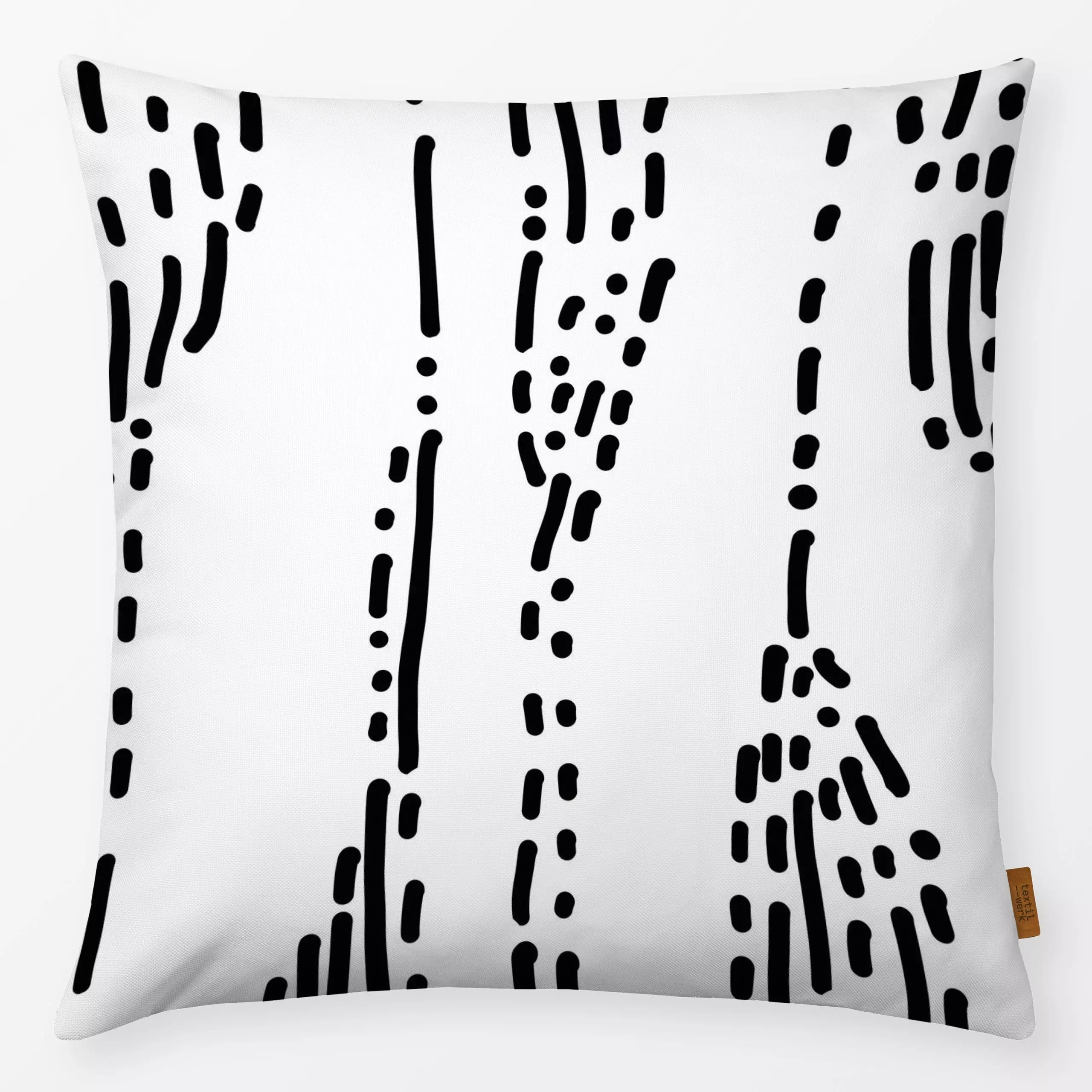 Kissen Punkte und Linien - Symbole & Muster - von „Kantioler Design"; abstrakt, Punkte, Pinselstrich, Striche, grafisch, tre...