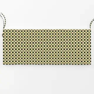 Bankauflage Muster Karos beige grün