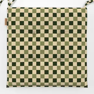 Sitzkissen Muster Karos beige grün